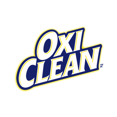 More information about OxiClean. OxiClean logo.