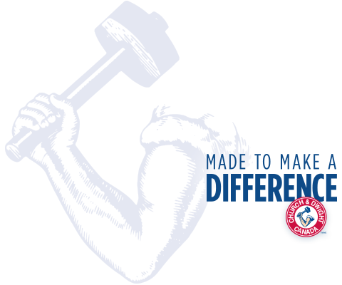 Made to make a difference. Church & Dwight logo.